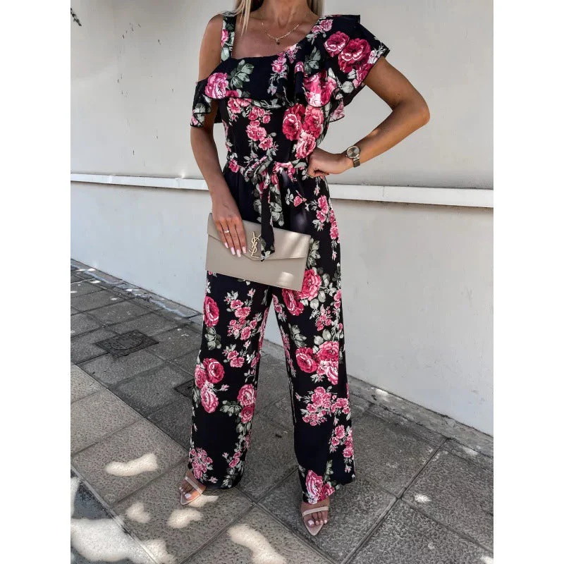 Yamel® | Women'S Floral Print Ruffle Jumpsuit - Image 3