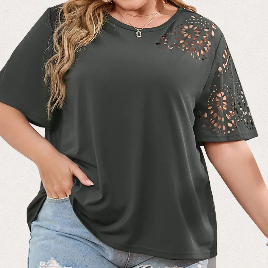 Yasmina® | Chiffon Neckline T-Shirt For Women - Image 3