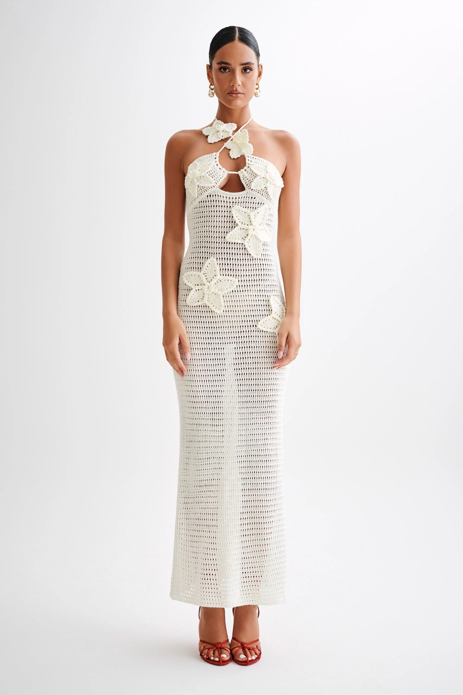 Yasmina® | Crocheted Maxi Dress With Floral Appliqué - Image 13