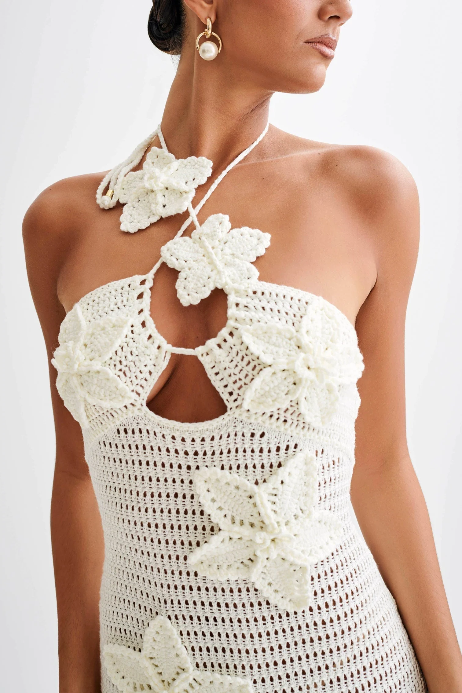 Yasmina® | Crocheted Maxi Dress With Floral Appliqué - Image 8