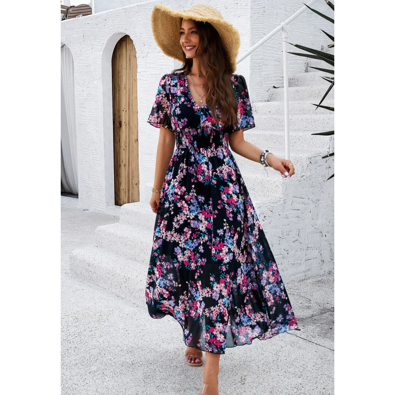 Yasmina® | Women'S Floral Maxi Dress With Flutter Sleeves - Image 3