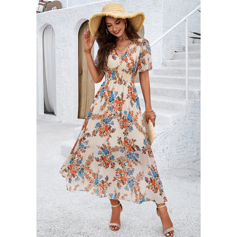 Yasmina® | Women'S Floral Maxi Dress With Flutter Sleeves - Image 4