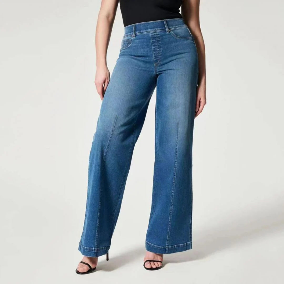 Yasmine® | Women's denim-style wide-leg jeans