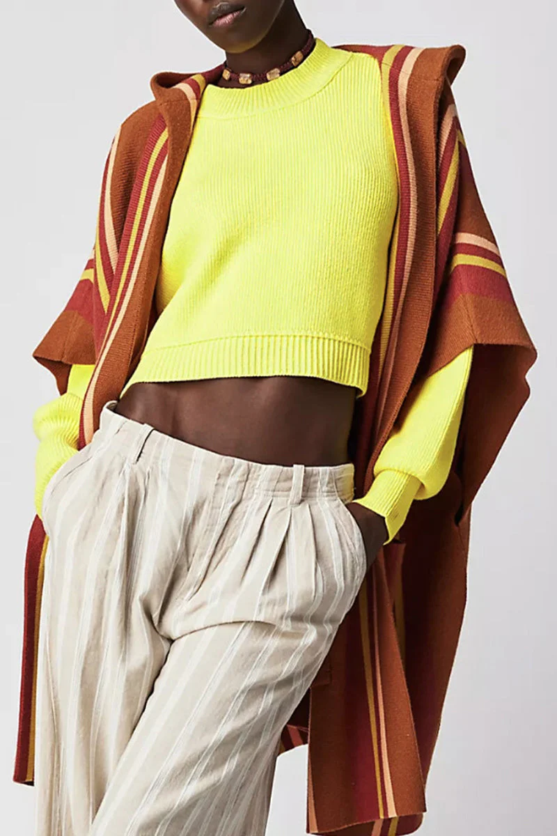 Yazmin | Casual solid patchwork O-neck tops - Image 14