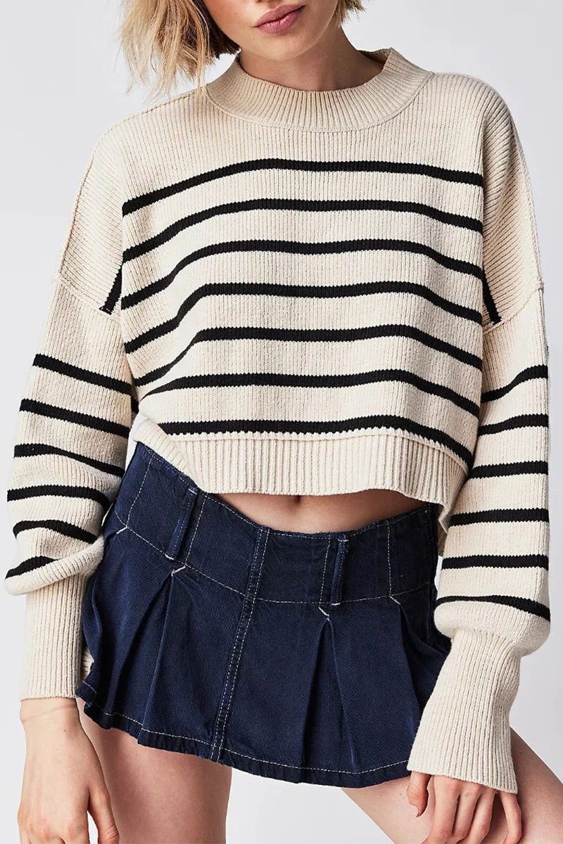 Yazmin | Casual solid patchwork O-neck tops - Image 24