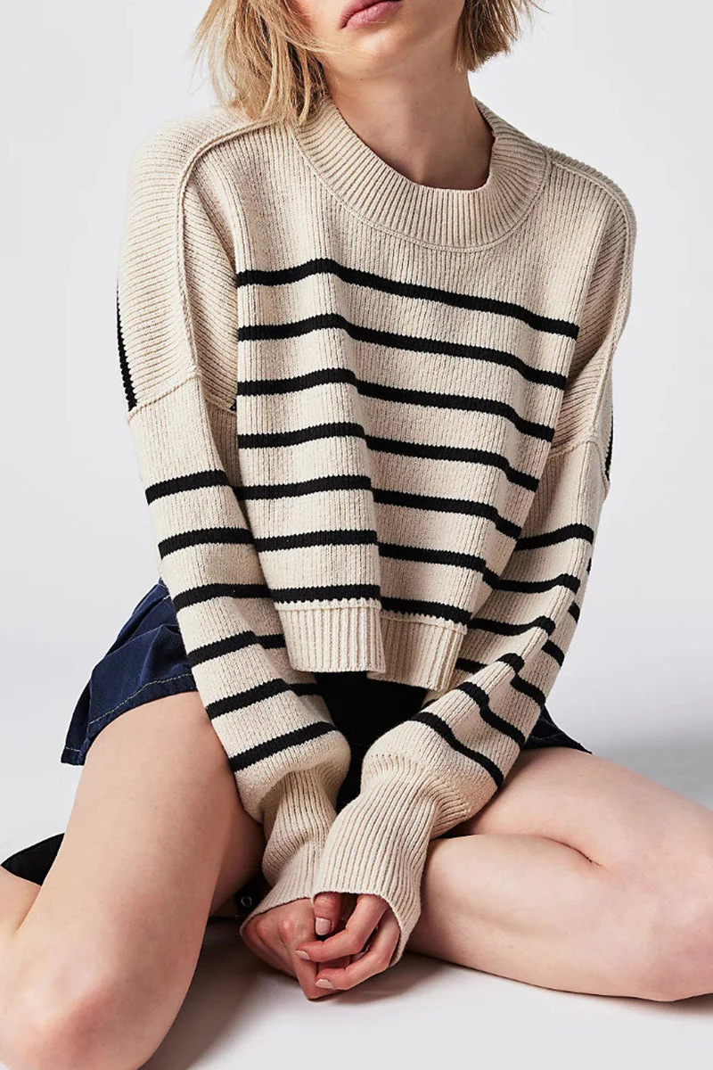 Yazmin | Casual solid patchwork O-neck tops - Image 25