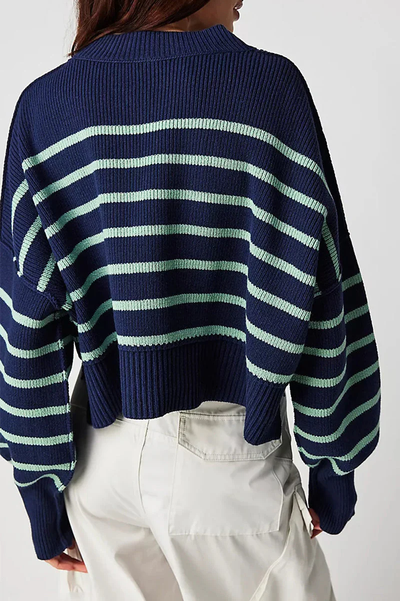 Yazmin | Casual solid patchwork O-neck tops - Image 28