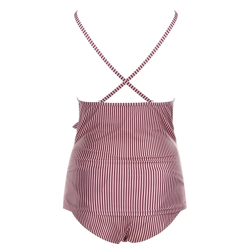 Yeva® | Maternity Swimsuit With Ruffles And Cross-Shoulder Straps - Image 3