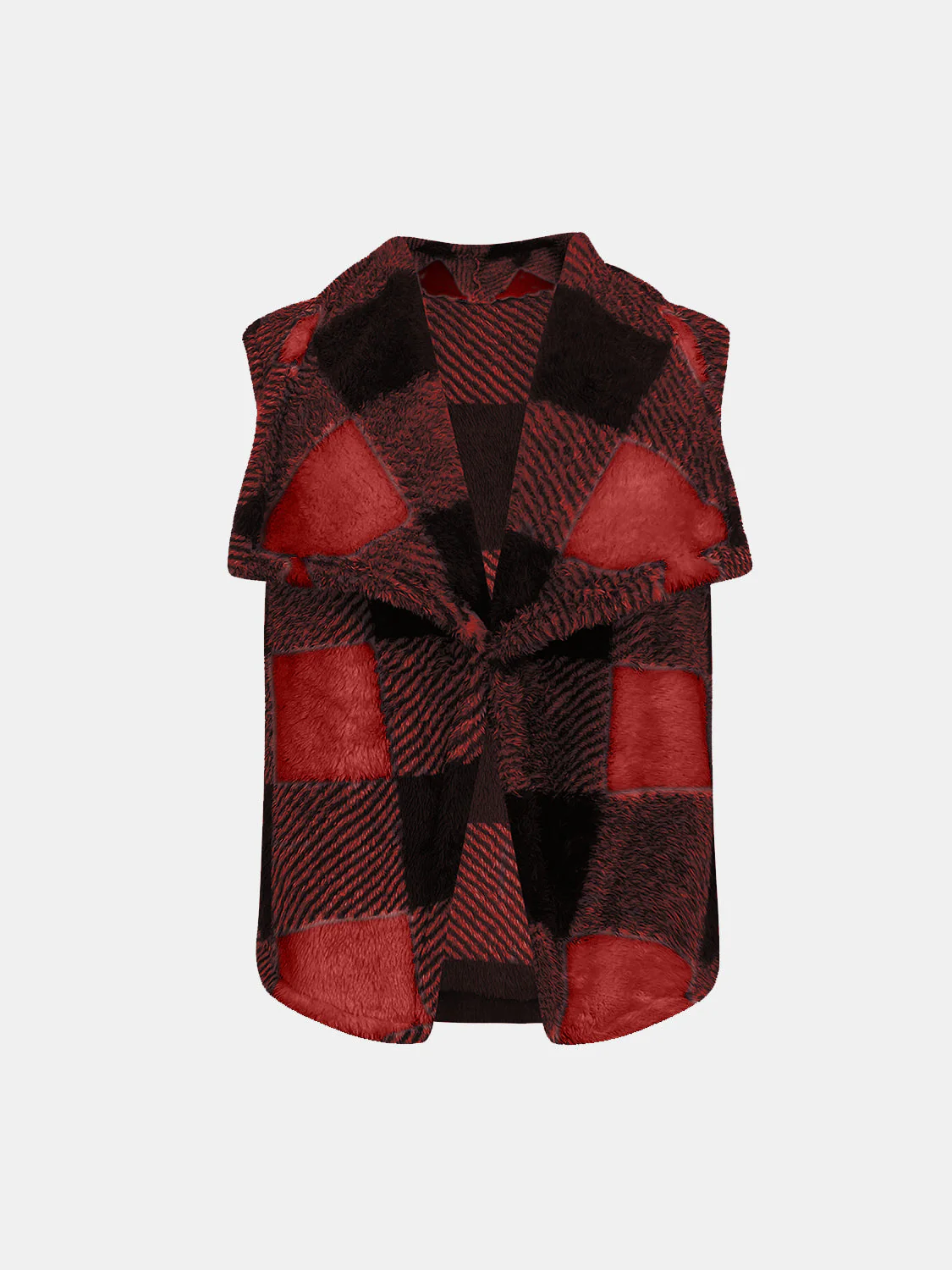 Yolanda | Checked vest coat with an open front - Image 11