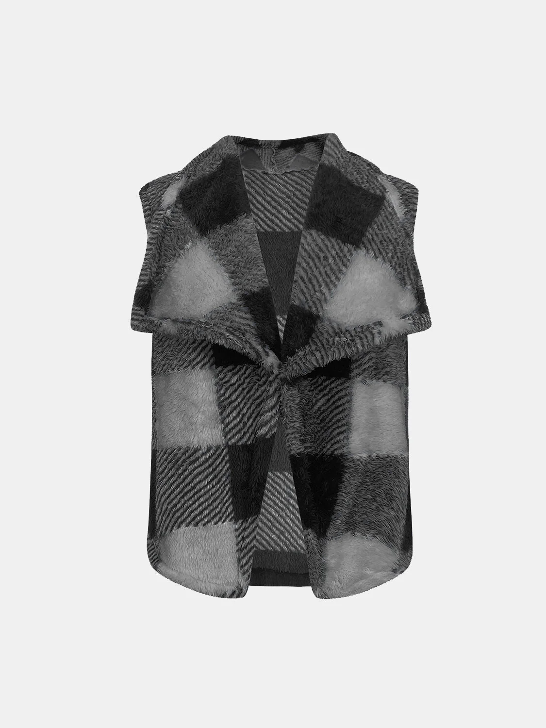 Yolanda | Checked vest coat with an open front - Image 17