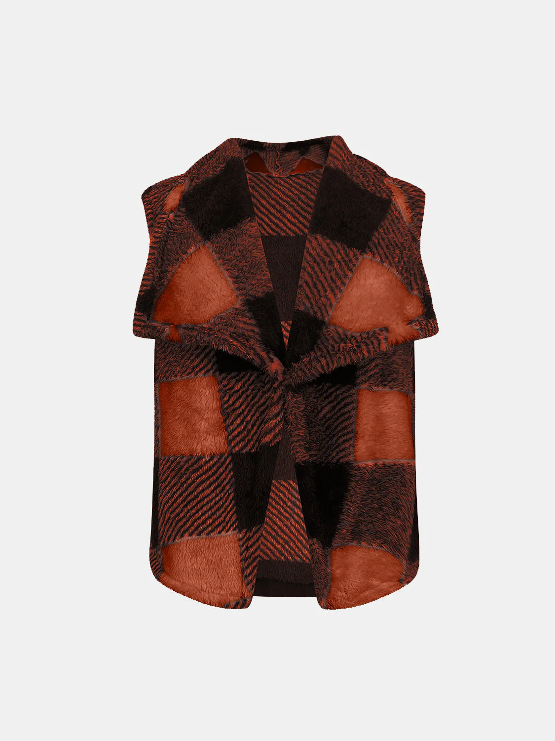 Yolanda | Checked vest coat with an open front - Image 23