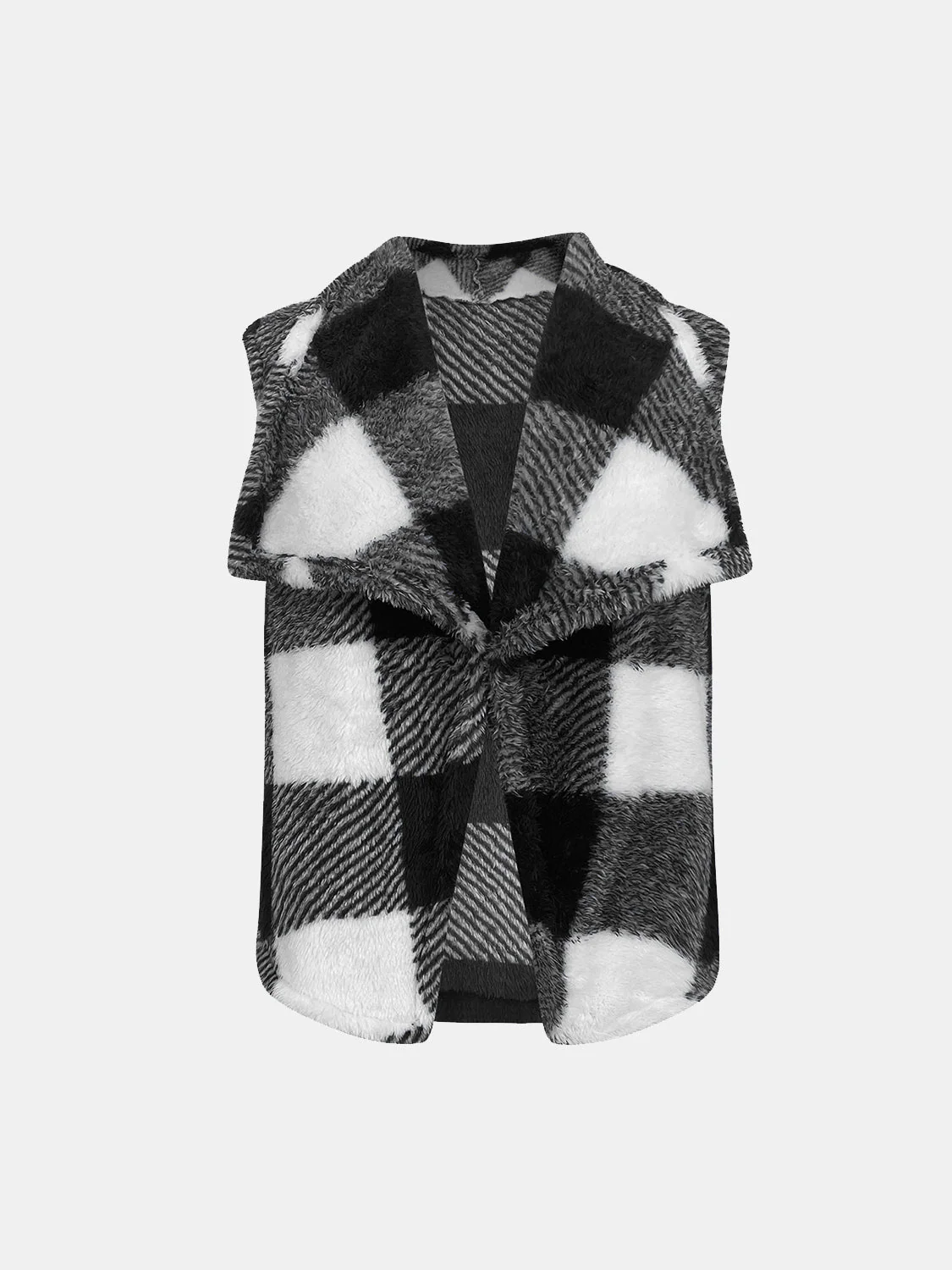 Yolanda | Checked vest coat with an open front - Image 5