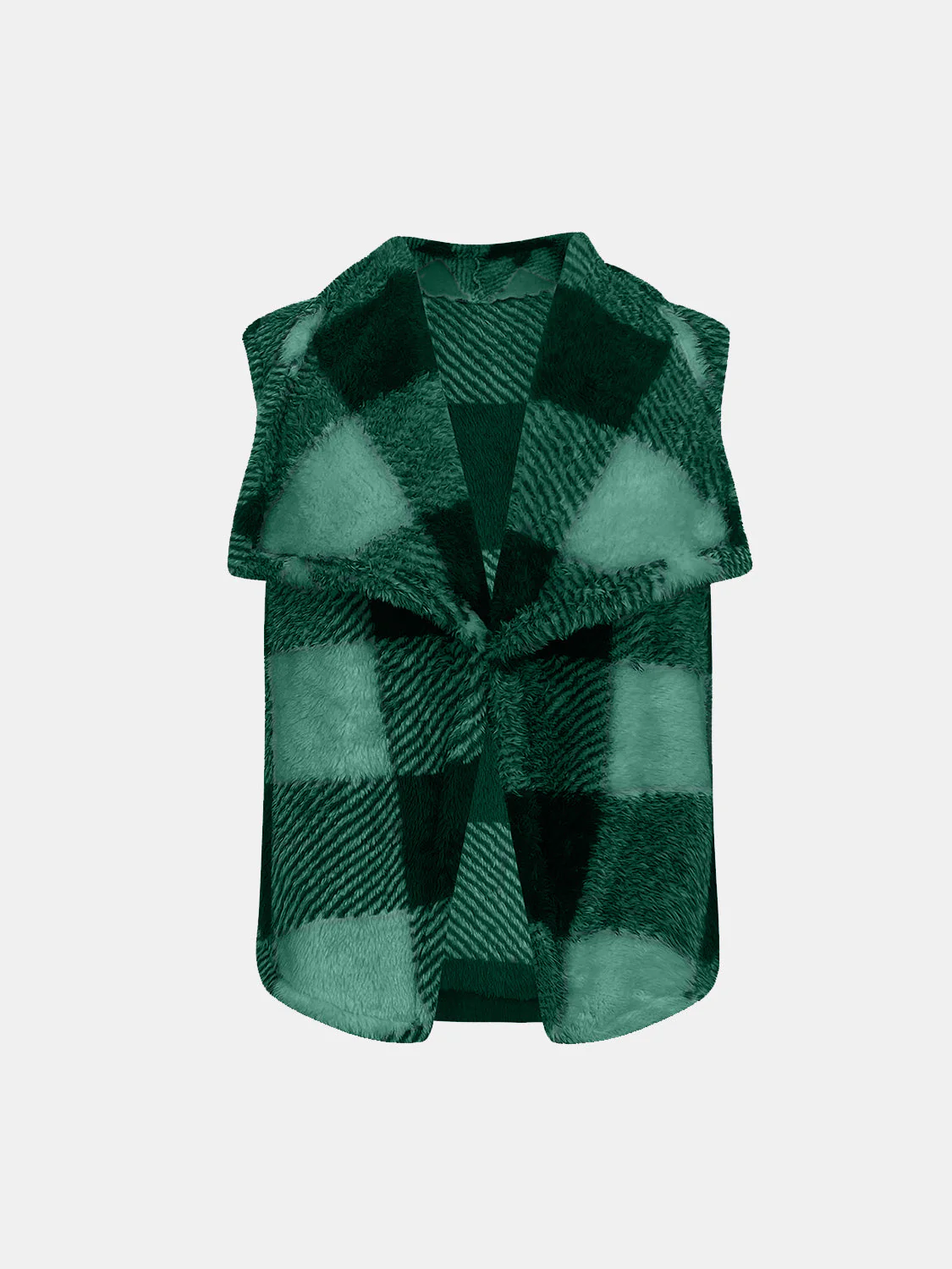 Yolanda | Checked vest coat with an open front - Image 8