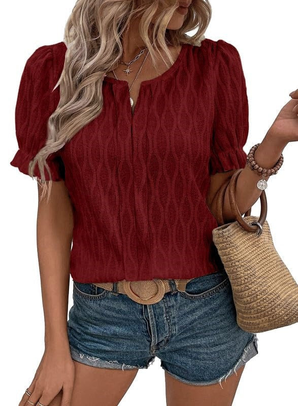 Yolanda® | Haut jacquard à Manches bouffantes for women – trendy, ample and comfortable - Image 15
