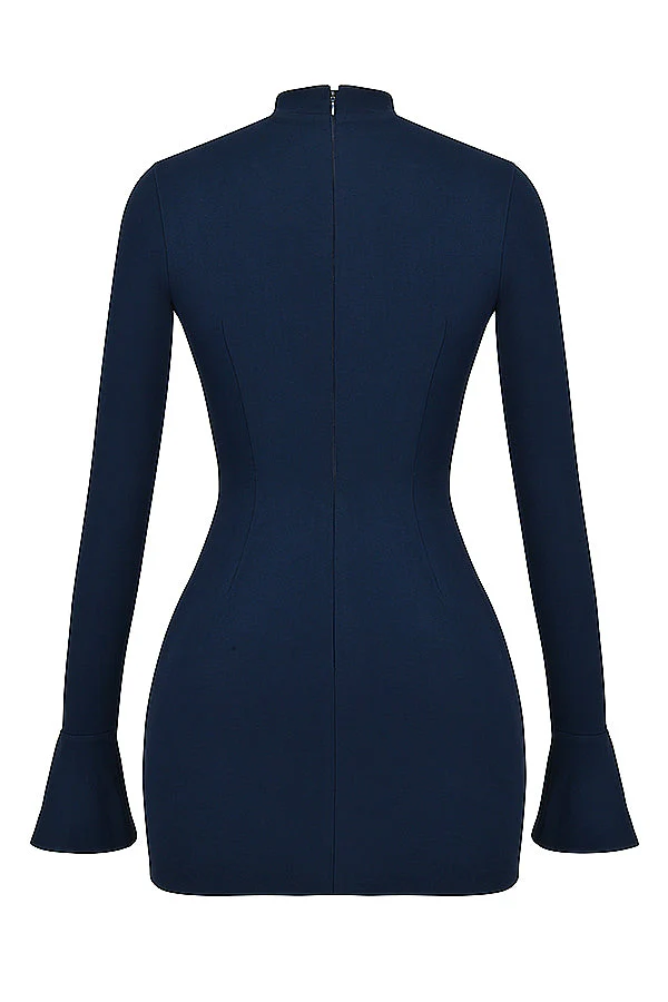 Yolanda® | Navy blue mini dress for women - Image 7