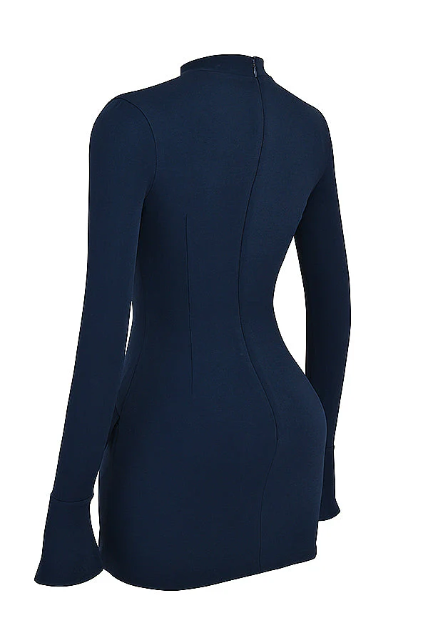Yolanda® | Navy blue mini dress for women - Image 8