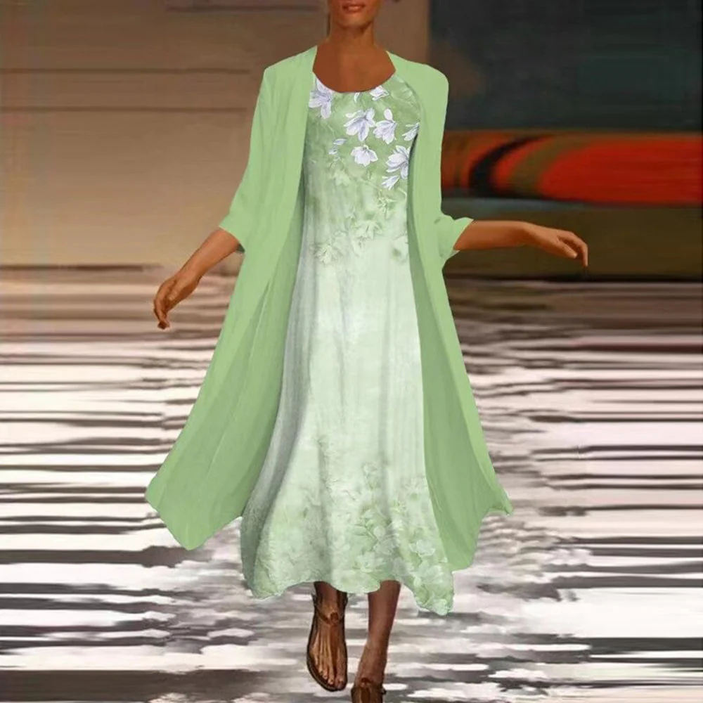 Yoselin® | Fashionable Long Dress With Matching Blouse Jacket For Women - Image 4