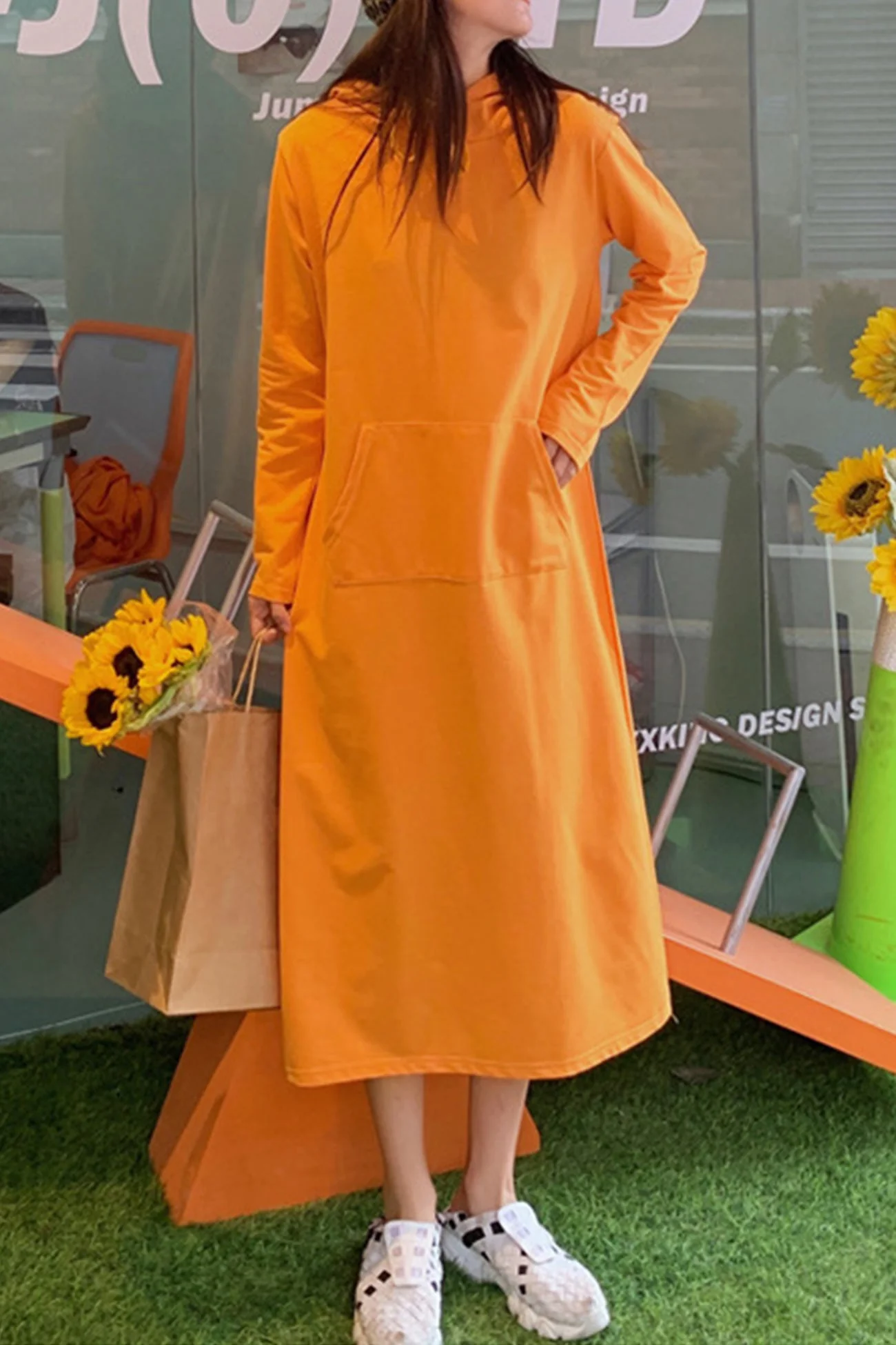 Yvonne | Candy colored hooded dress - Image 5