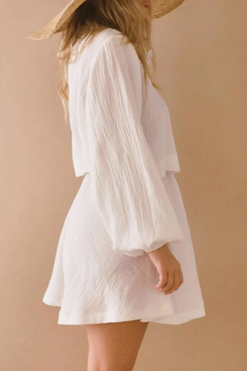 Yvonne® | Cotton Linen Suit With Tie - Image 3