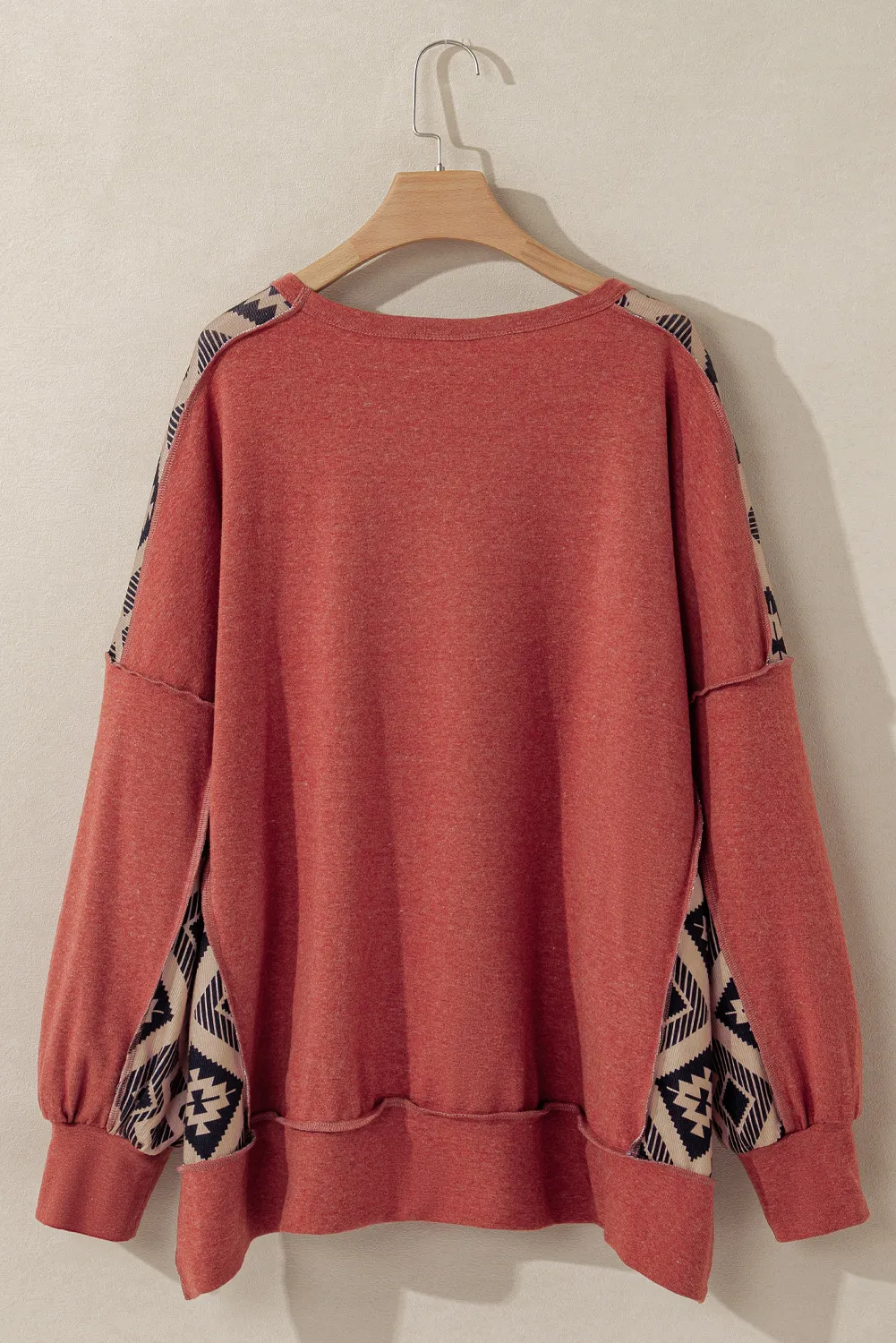 Yvonne | Oversized long sleeve geometric crew neck sweatshirt - Image 6