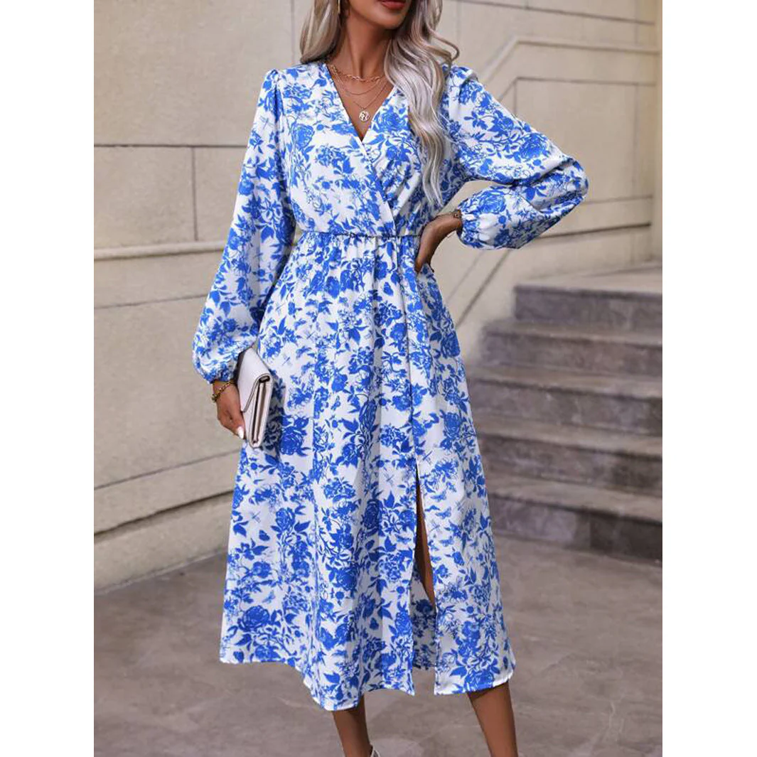 Yvonne® | Women'S Floral Design Maxi Dress With V-Neck And Waist - Image 6