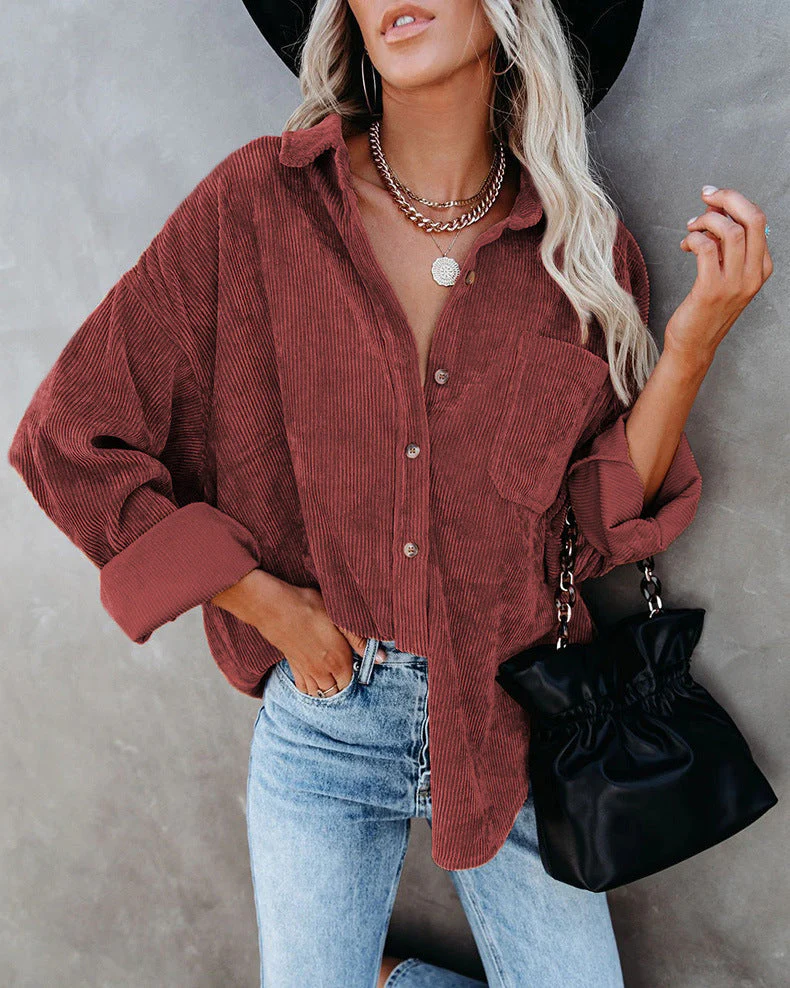 Zahira® | Stylish Oversize Blouse With Button Placket