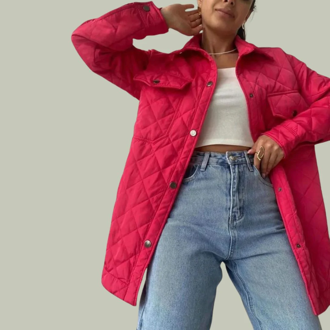 Zaida | Classic padded jacket with snap fasteners for women - Image 15