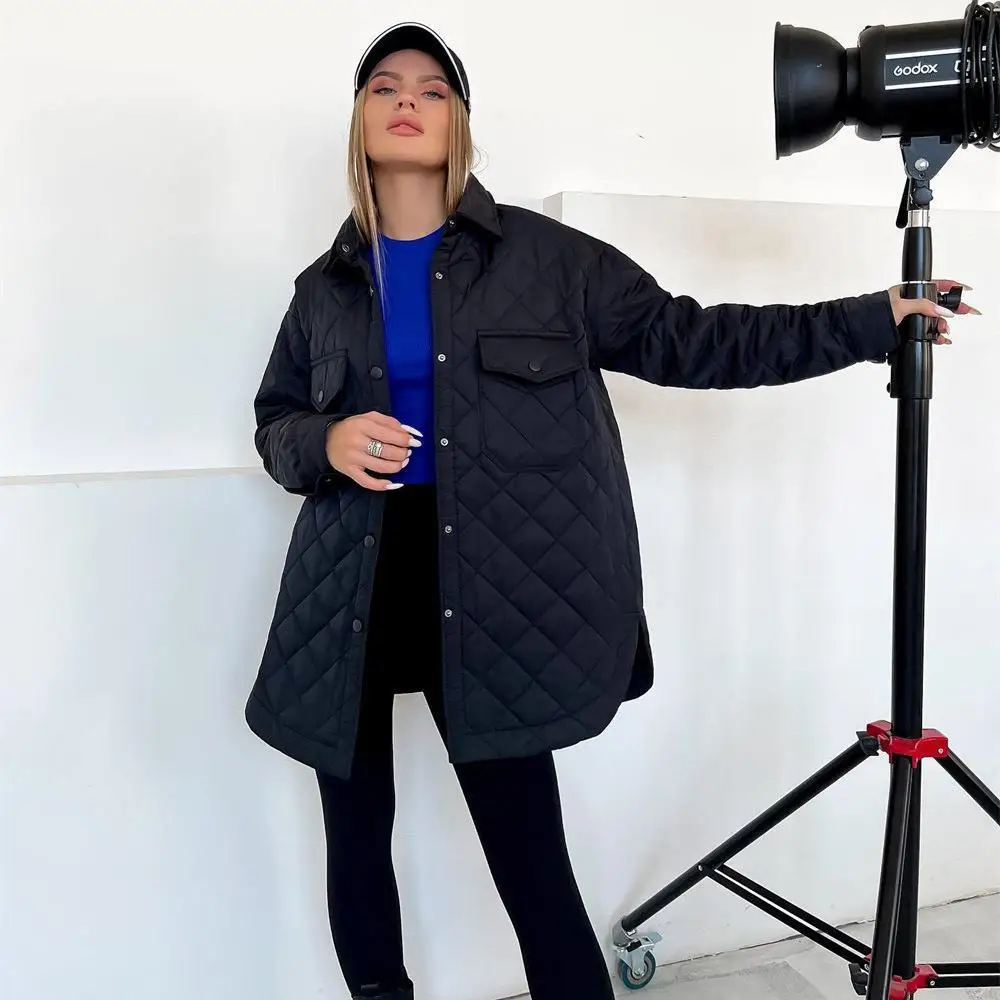 Zaida | Classic padded jacket with snap fasteners for women - Image 7