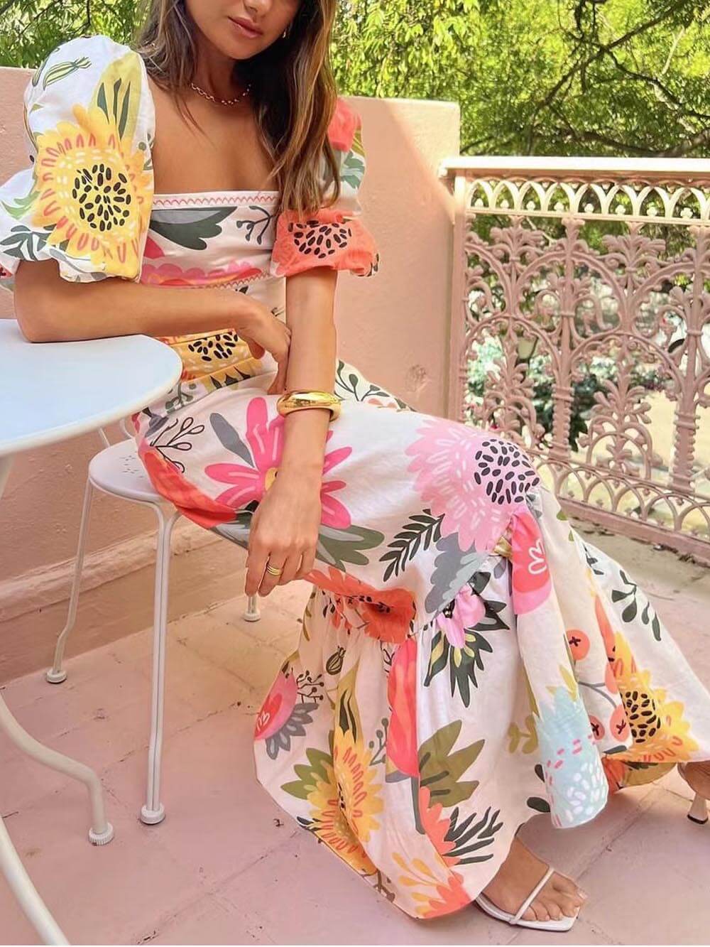 Zaira® | Elegant Floral Long Dress - Image 3