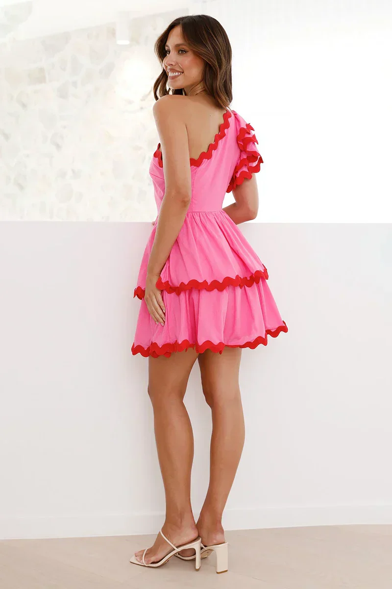 Zaira® | Mini Dress Pink / Red - Image 3
