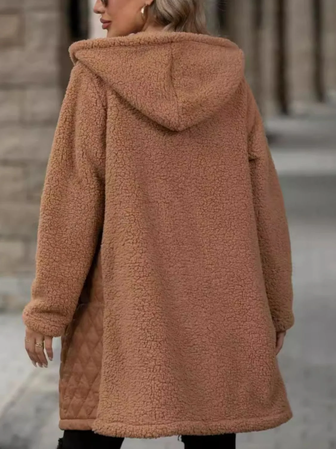 Zaira | Structured, long-sleeved, zip-up hooded coat - Image 4