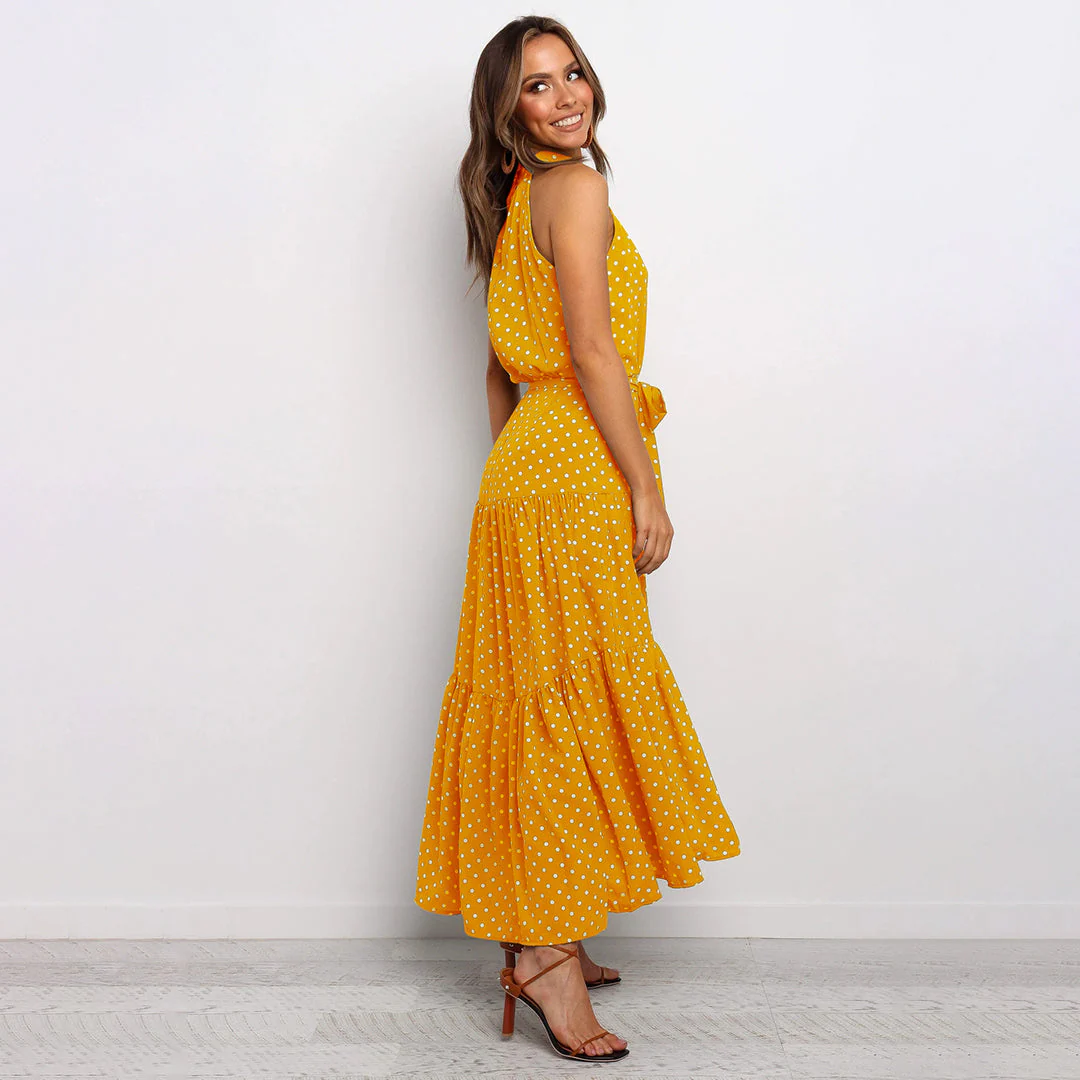 Zara® | Elegant Long Polka Dot Dress - Image 2