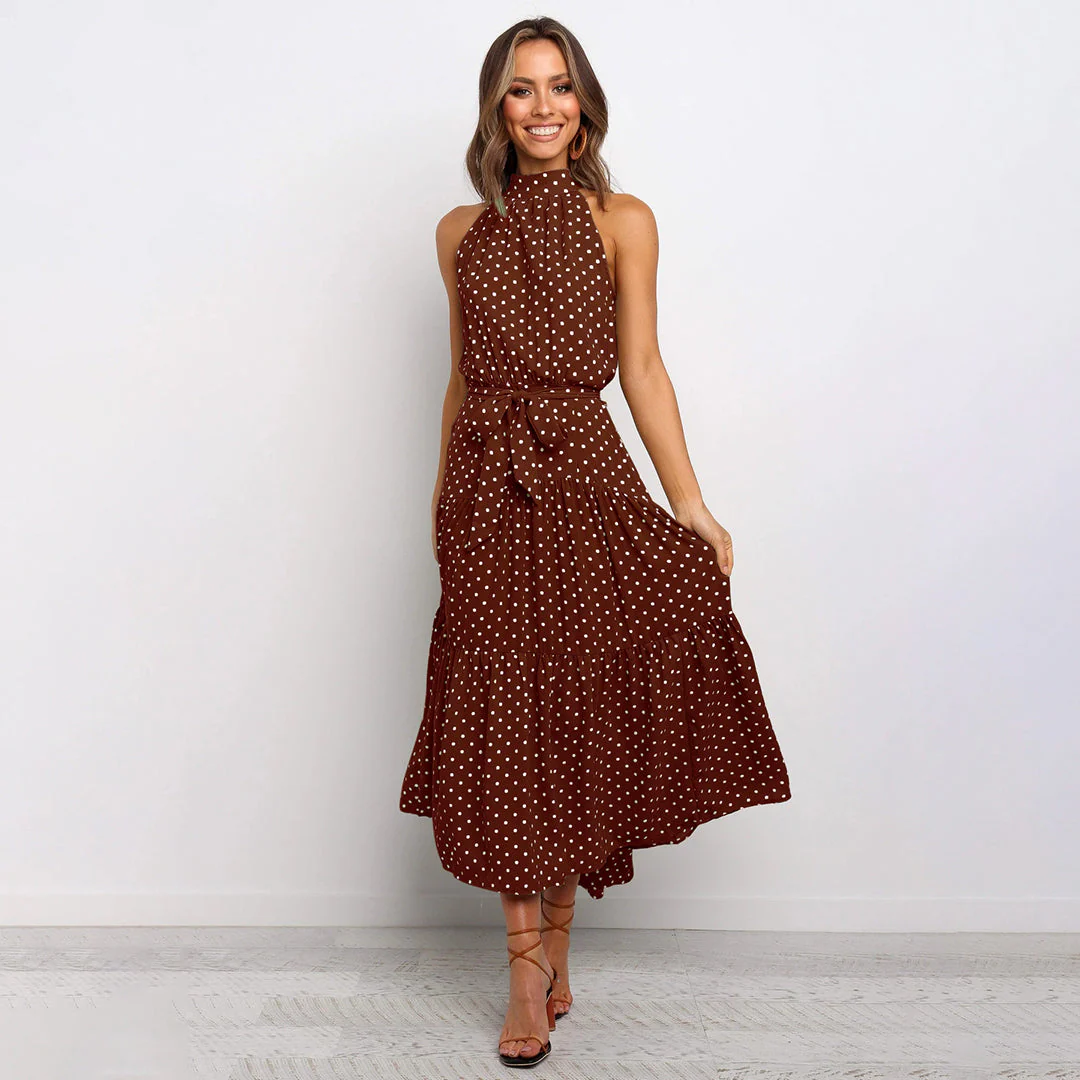 Zara® | Elegant Long Polka Dot Dress - Image 6