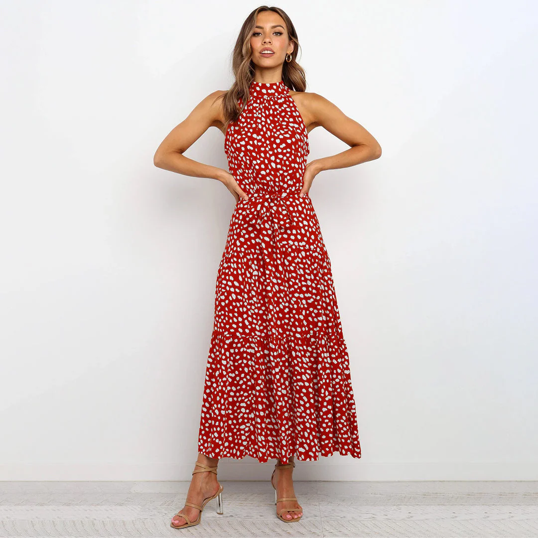 Zara® | Elegant Long Polka Dot Dress - Image 9