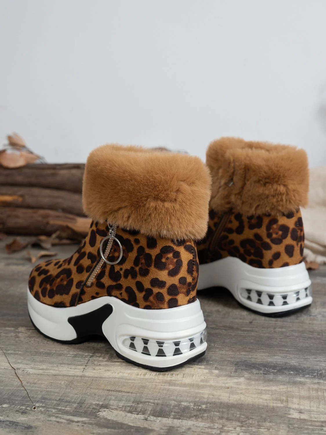 Zara | Leopard platform boots with side zip - Image 5