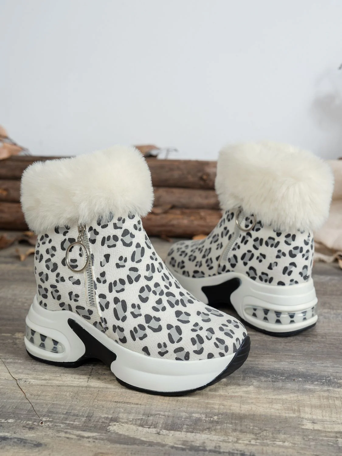 Zara | Leopard platform boots with side zip - Image 9