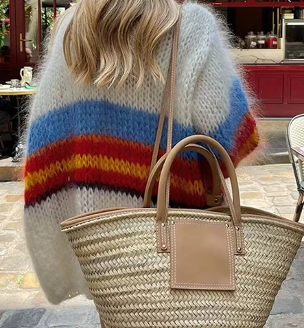 Zara | Women's striped mohair cardigan - Image 3