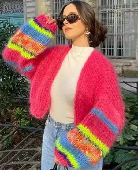 Zenaida | Elegant striped women's cardigan - Image 2