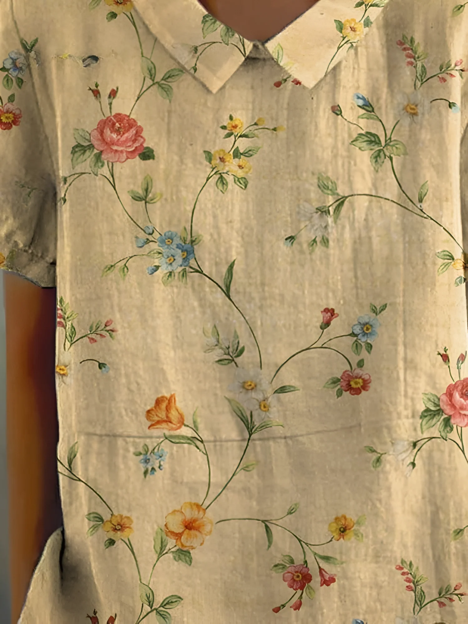 Zenaida® | Women'S Retro Floral Cotton-Linen Shirt - Image 2