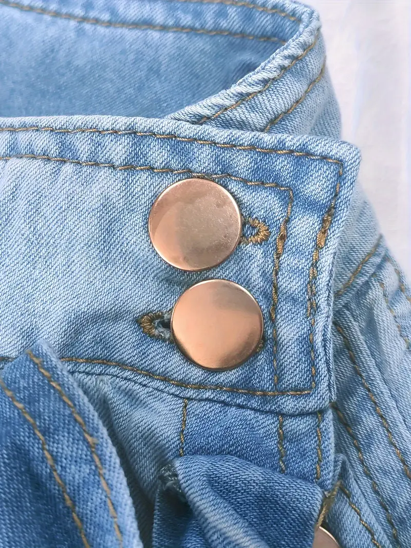 Zita® | Elegant Denim Top With A High Neck - Image 7