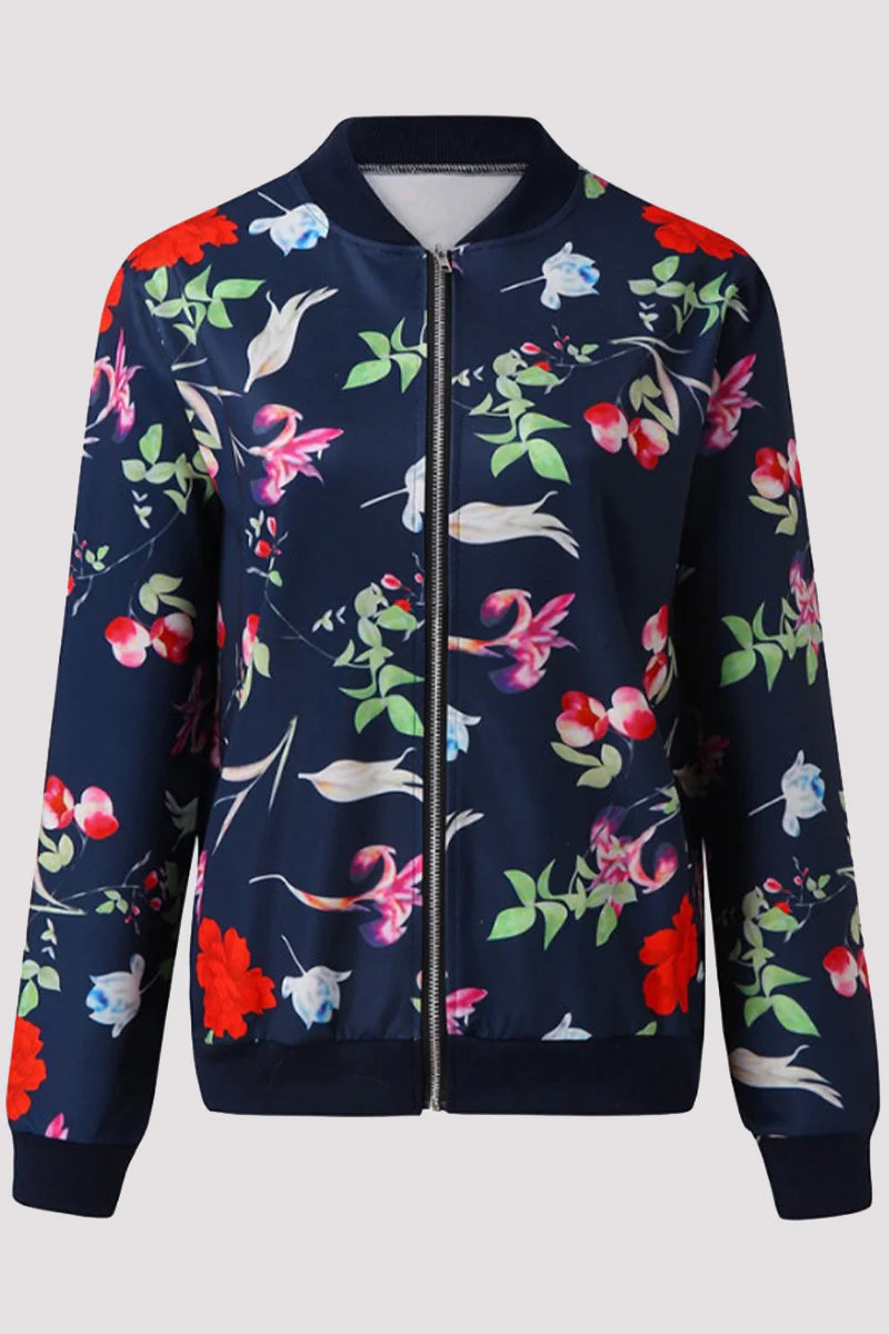 Zoe | Casual outerwear with floral patchwork and O-neck - Image 4