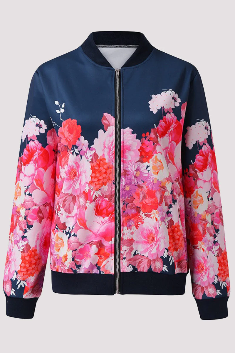 Zoe | Casual outerwear with floral patchwork and O-neck - Image 6