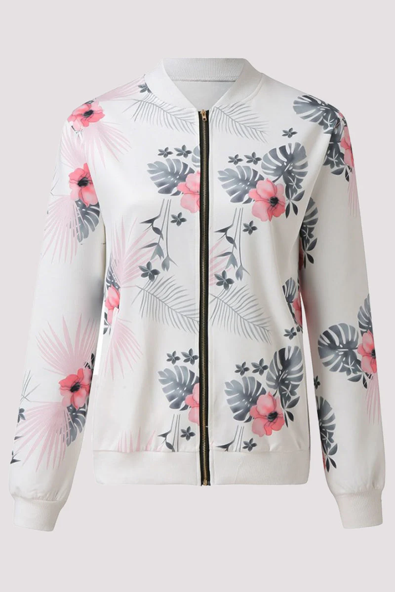 Zoe | Casual outerwear with floral patchwork and O-neck - Image 7