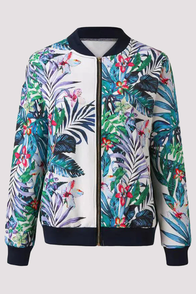 Zoe | Casual outerwear with floral patchwork and O-neck - Image 8