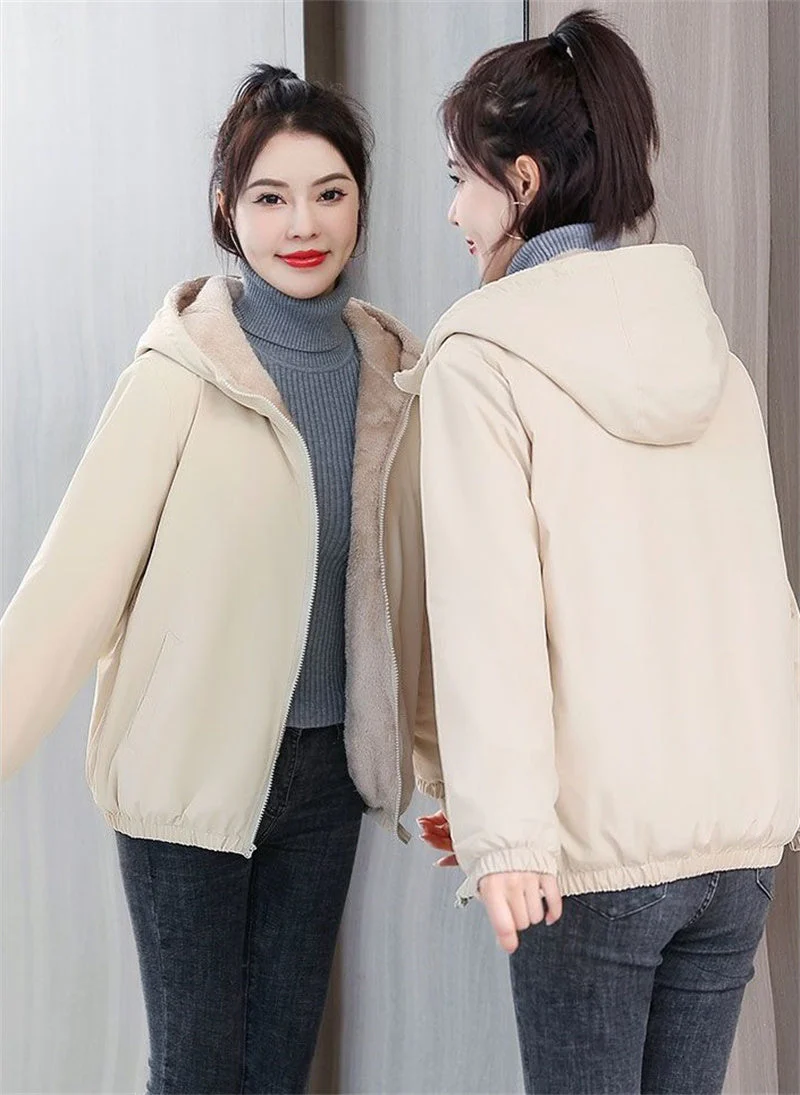Zoe | Cozy fleece windbreaker with hood. - Image 2