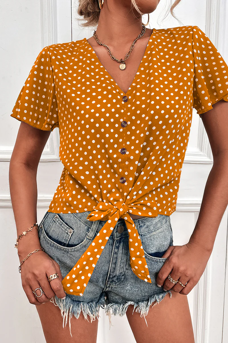 Zola® | Polka Dot V-Neck Lace Blouse - Image 3