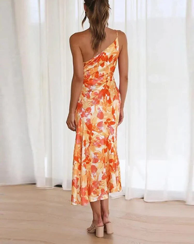 Zoraida® | Elegant Asymmetrical Floral Print Maxi Dress - Image 5