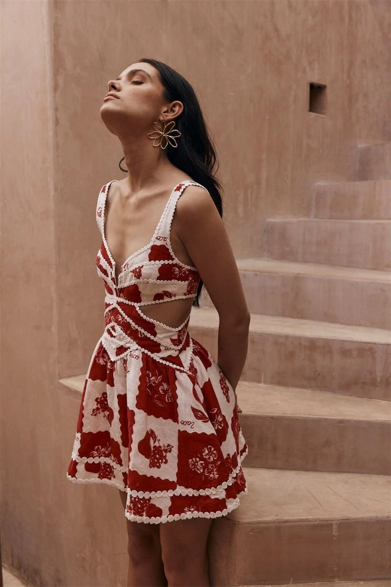 Zoraida® | Printed Mini Dress  With Cut-Outs - Image 3