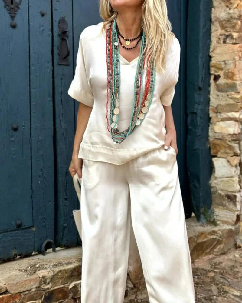 Zulema® | Bologna'S Elysian Elegance Blouse & Pants Set - Image 4