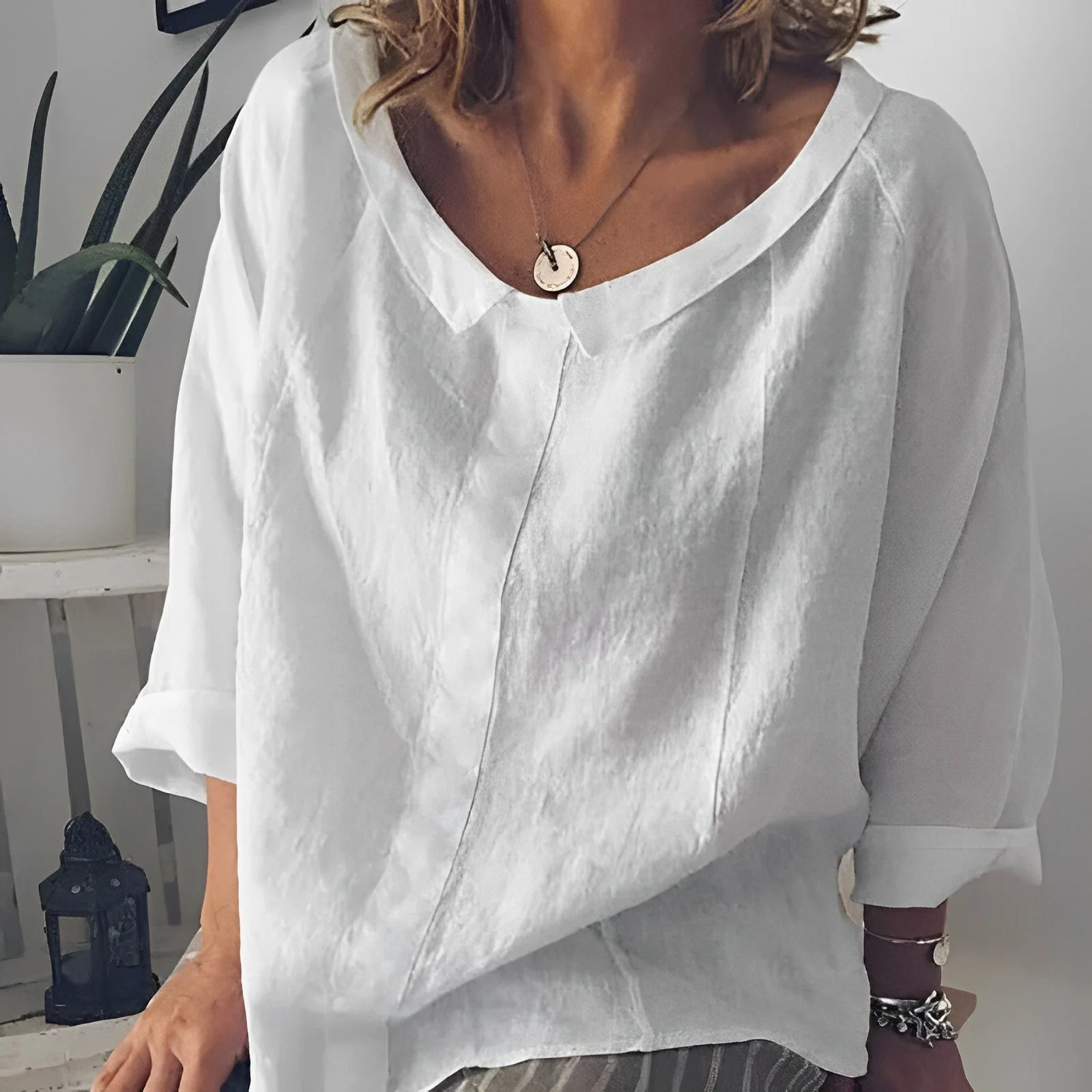 Zuleyka® | Turn-Down Collar Blouse - Image 3